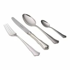 Robbe & Berking 4 Teilig Menübesteck Alt Chippendale 150g Versilbert Poliert