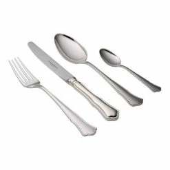 Robbe & Berking 4 Teilig Menübesteck Alt Chippendale 925 Sterlingsilber Poliert